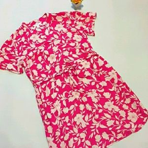 NWT! Time & Tru sz S pink&white floral print dress